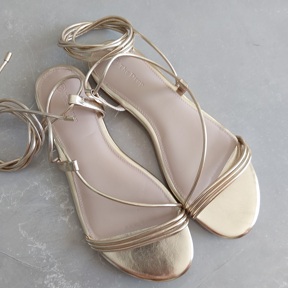 The Drop Gold Strappy Sandals
